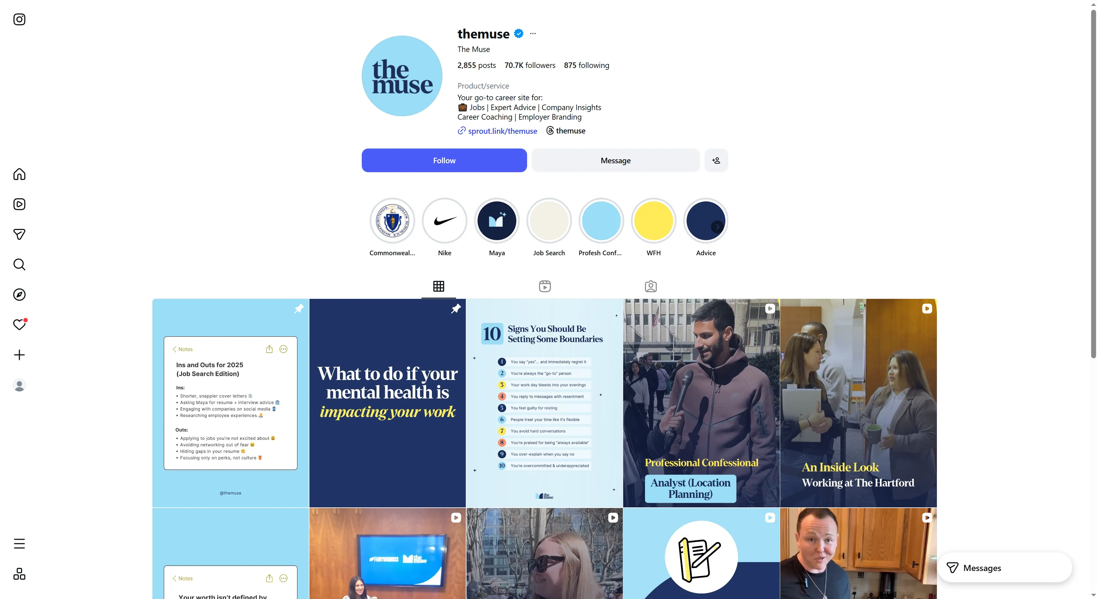 The Muse Instagram Profile