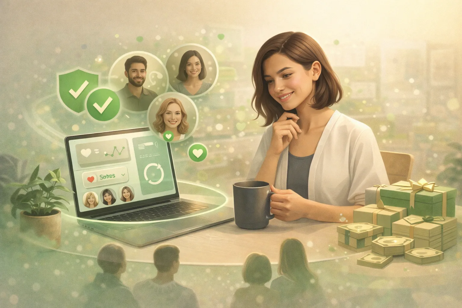 Ilustración de confianza y posicionamiento en Close Friends mostrando monetización ética basada en claridad, consistencia y confianza de la audiencia