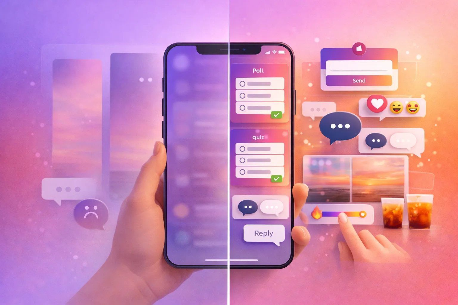 Comparación entre Stories de Instagram atractivos y Stories pasivos